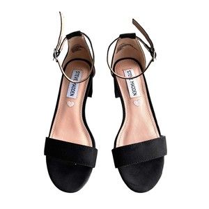 Steeve Madden Black Dress Sandals Microsuede JCarrson Women’s Size 5.5